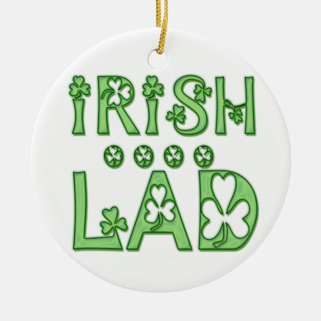 Irish Lad Ceramic Tree Decoration (Front)