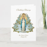 Irish Lady of Knock Virgin Mary Blue Floral Card<br><div class="desc">This is a beautiful traditional Irish Catholic customised image of Blessed Virgin Mary,  Our Lady of Knock with a blue floral design.   All text and fonts may be modified.</div>