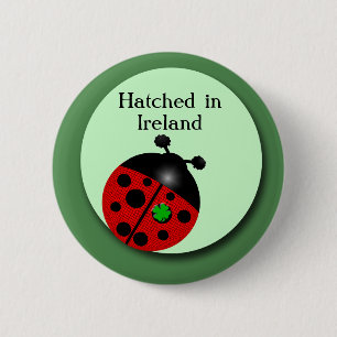 Irish Ladybug 6 Cm Round Badge