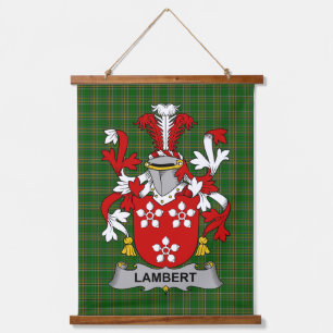 Irish Lambert Coat of Arms Family Crest Hanging Tapestry