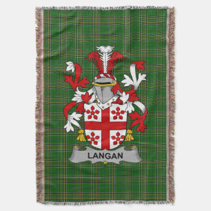 Irish Langan or O_Longan Coat of Arms Family Cres Throw Blanket