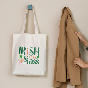 Irish Lass Full Of Sass Funny St Patrick's Day Tote Bag