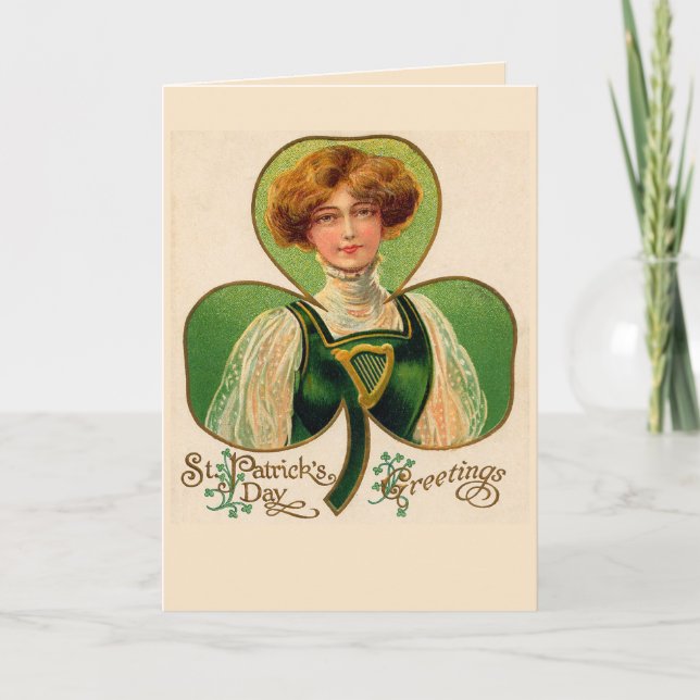 Irish Lass St. Patrick's Day Greeting Card (Front)