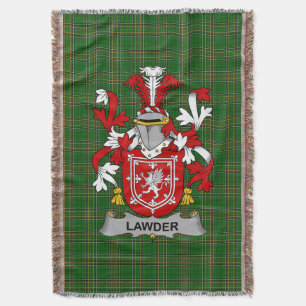 Irish Lawder or Lauder Coat of Arms Family Crest Throw Blanket