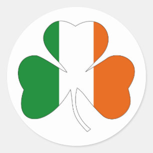 irish leaf symbol flag clover symbol ireland classic round sticker