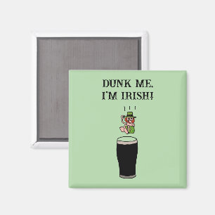 Irish Leprechaun Beer Dive – Funny Stout Cartoon Magnet