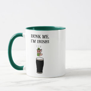 Irish Leprechaun Beer Dive – Funny Stout Cartoon Mug
