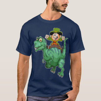 Irish Leprechaun Dinosaur T Rex Shamrock St Patric T-Shirt