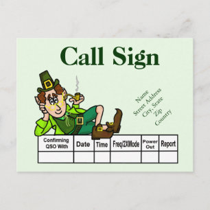 Irish Leprechaun Ham Radio QSL Card Customise It!
