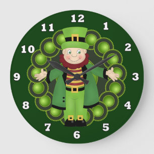 Irish Leprechaun Holiday wall clock