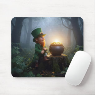 Irish Leprechaun In a Misty Forest Mouse Pad