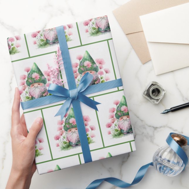Irish Leprechaun In Garden  Wrapping Paper (Gifting)