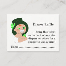Irish Leprechaun Lucky Shamrock Diaper Raffle