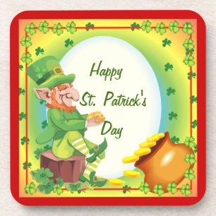 Irish Leprechaun Pot of Gold Coaster