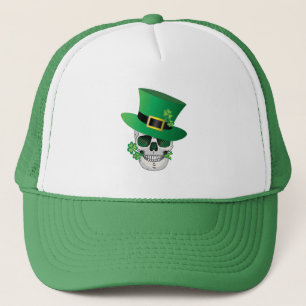 Irish Leprechaun Skull Trucker Hat