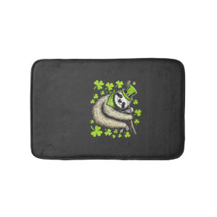 Irish Leprechaun Sloth Shamrock St Patricks Day An Bath Mat