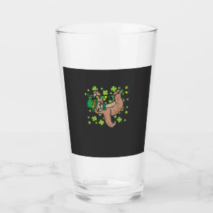 Irish Leprechaun Sloth Shamrock St Patricks Day An Glass