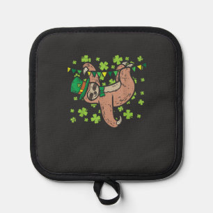 Irish Leprechaun Sloth Shamrock St Patricks Day An Pot Holder