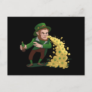 Irish Leprechaun Tossing Lucky Cookies Funny  Postcard