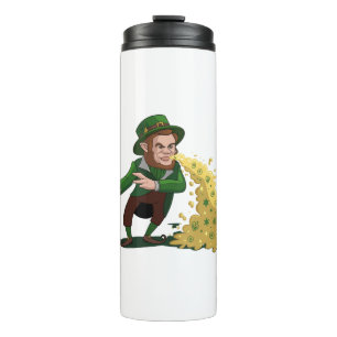 Irish Leprechaun Tossing Lucky Cookies Funny Thermal Tumbler