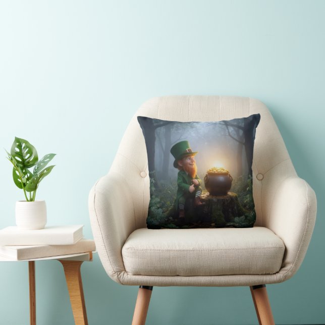 Irish Leprechaun with a Pot of Gold Cushion (Chair)