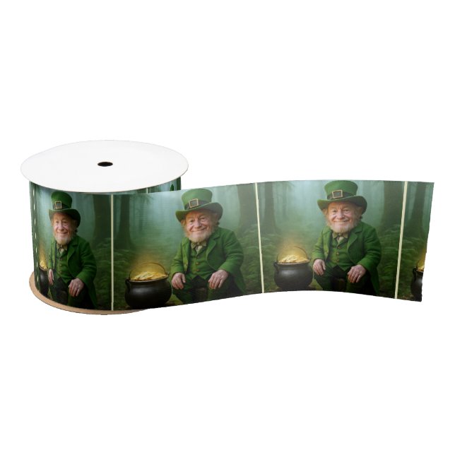 Irish Leprechaun with a Pot of Gold Satin Ribbon (Spool)