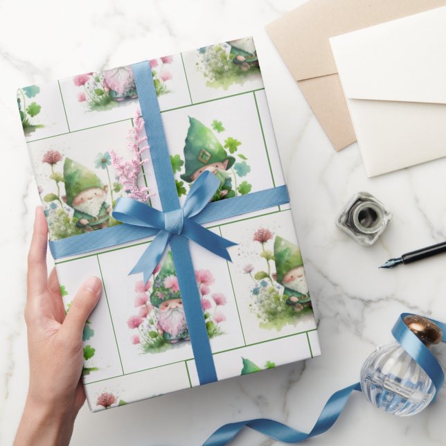 Irish Leprechauns and Shamrocks Wrapping Paper (Gifting)