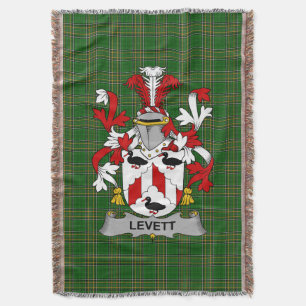  Irish Levett or Lyvett Coat of Arms Family Crest  Throw Blanket