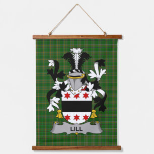 Irish Lill Coat of Arms Family Crest Hanging Tapestry