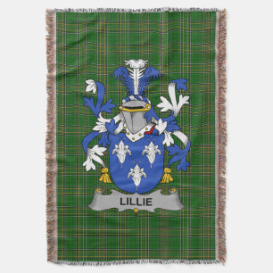 Irish Lillie or MacLilly Coat of Arms Family Cres Throw Blanket