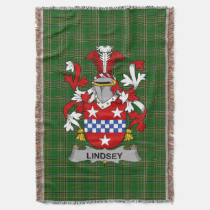 Irish Lindsey Coat of Arms Family Crest Ireland Throw Blanket