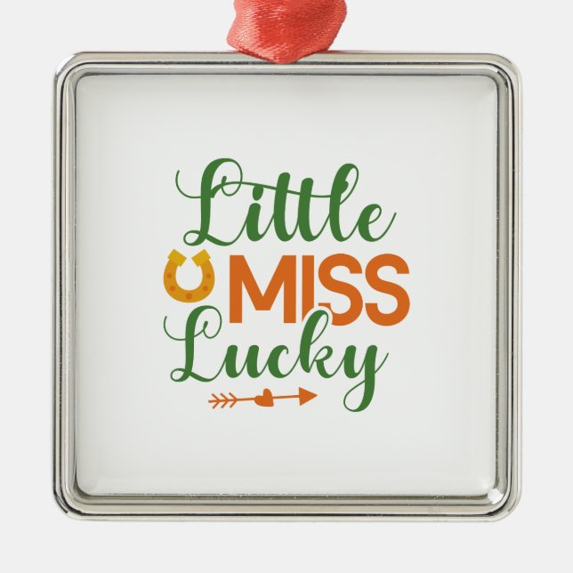 Irish Little Miss Lucky Metal Ornament (Front)