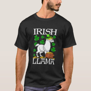 Irish Llama Alpaca Face Cute St Patrick Day T-Shirt