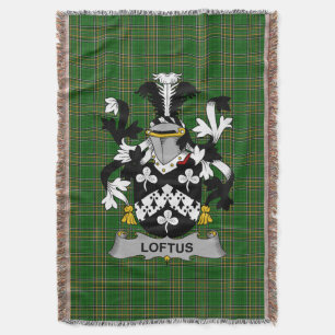 Irish Loftus Coat of Arms Family Crest Ireland Throw Blanket