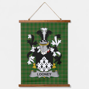 Irish Looney or O_Lunney Coat of Arms Family Crest Hanging Tapestry