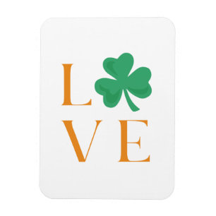 Irish Love Shamrock Orange and Green Magnet