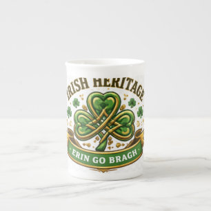 Irish Luck Clover Celebration Design Bone China Mug