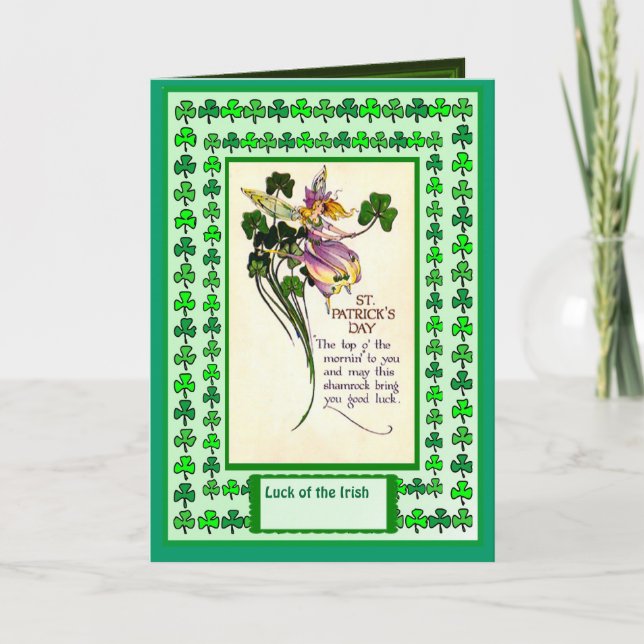 Irish Luck, St Patricks Day Poem Card (Front)