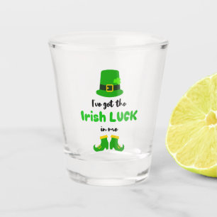 Irish luck word art Shot Glass