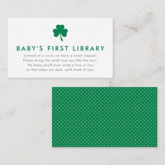 Irish Lucky Charm Books for Baby's First Library Enclosure Card
