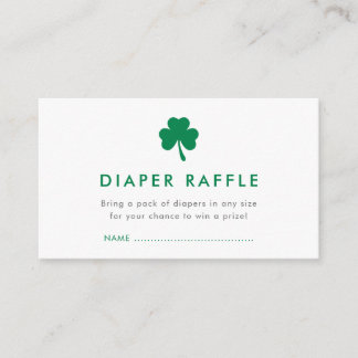 Irish Lucky Charm Diaper Raffle Baby Shower Enclosure Card