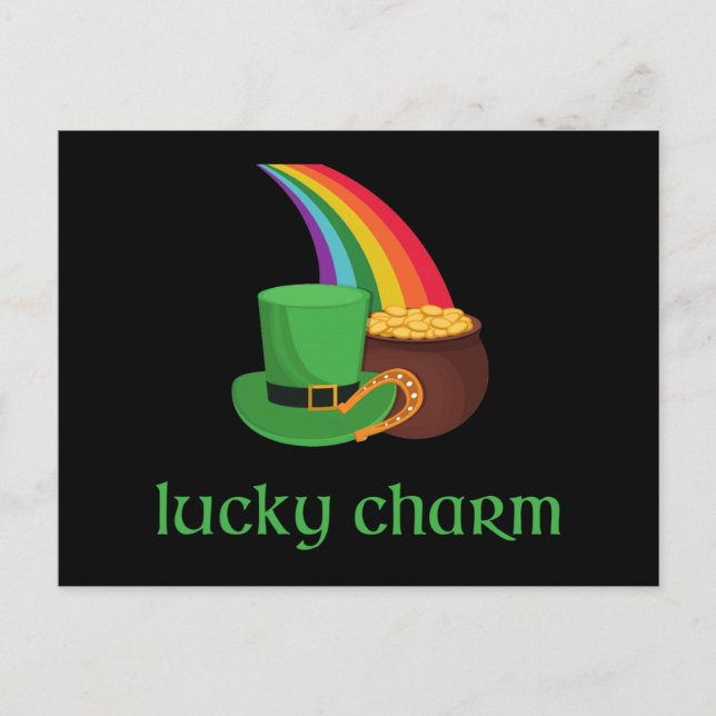  Irish Lucky Charm Rainbow Postcard (Front)