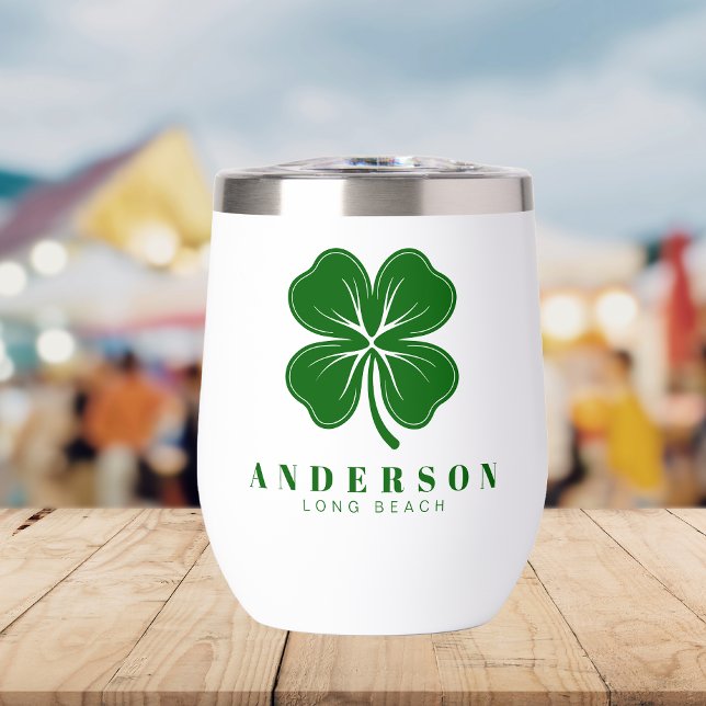 Irish Lucky Four Green Leaf Clover with Name (Creator Uploaded)