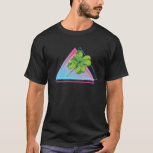 Irish Lucky Four Leaf 80S Vaporwave Clover Ireland T-Shirt