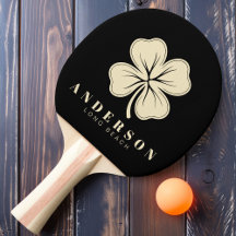 Irish Lucky Four Leaf Clover with Name Black