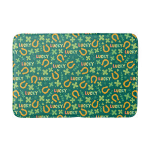 Irish LUCKY green pattern Bath Mat