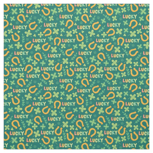 Irish LUCKY green pattern Fabric (Swatch)