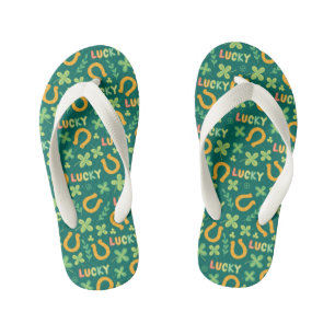 Irish LUCKY green pattern Kid's Thongs