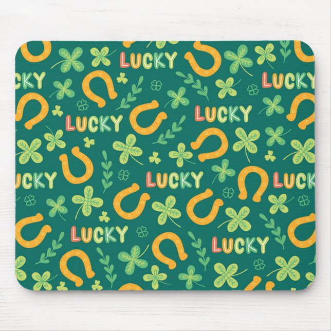 Irish LUCKY green pattern Mouse Pad (Front)
