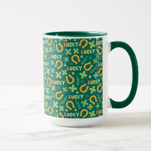 Irish LUCKY green pattern Mug